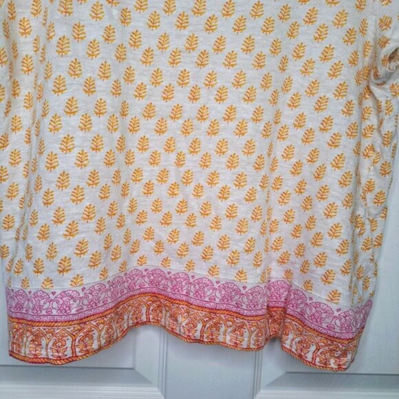 J. Jill 100% Linen Printed Tee Size Medium - Picture 4 of 7